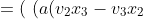 =( \ ( a(v_2x_3 - v_3x_2)+ b(w_2x_3 - w_3x_2)), (a(v_3x_1 - v_1x_3)+b(w_3x_1 - w_1x_3)), (a(v_1x_2 - v_2x_1) + b(w_1x_2 - w_2x_1)) \ )